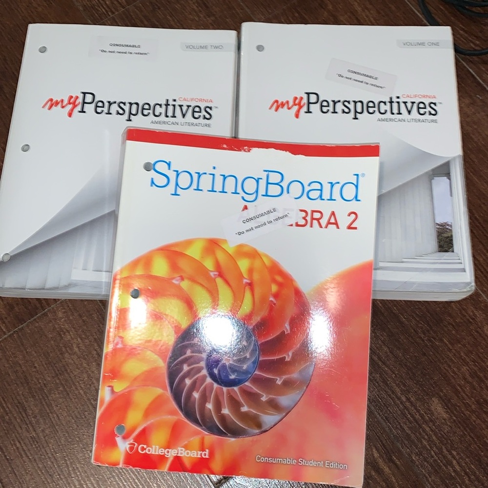 College books, math, algebra
